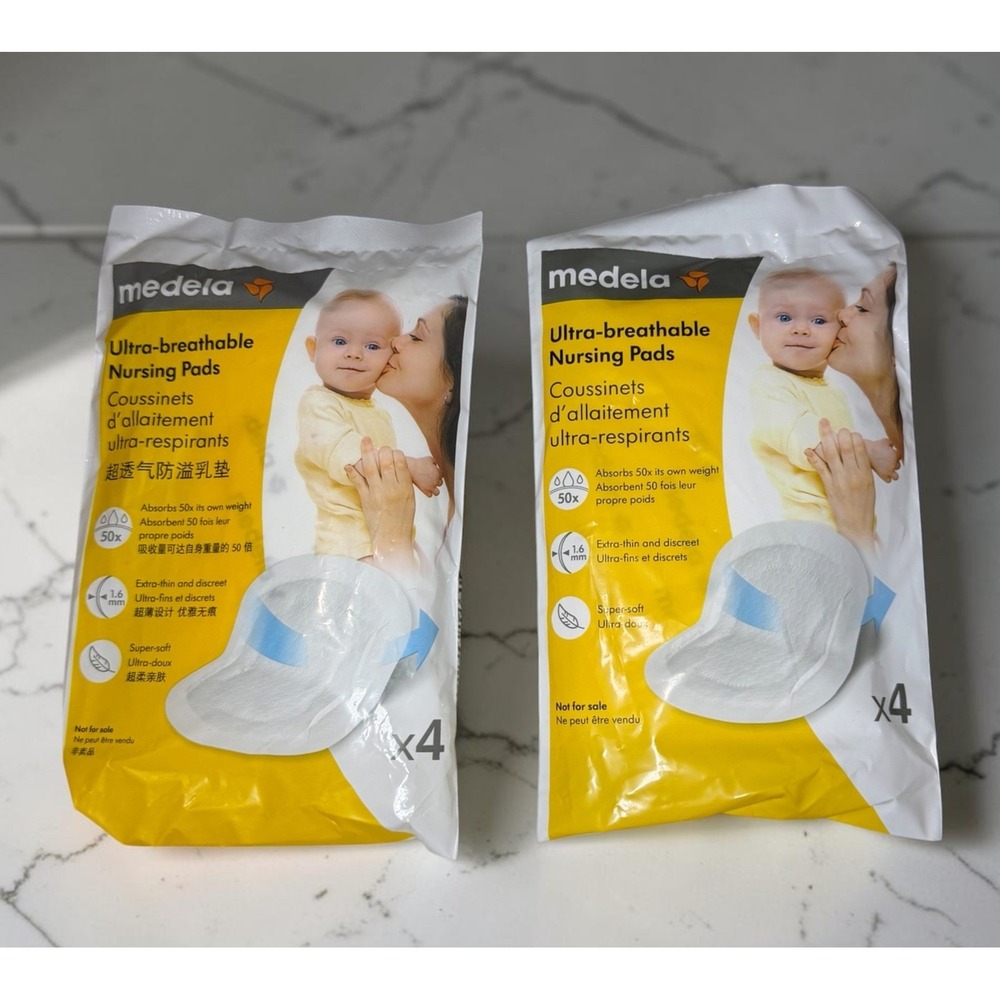 Medela Nursing Pads Ultra-breathable 8ct White New Extra-thin Discreet 1.6mm